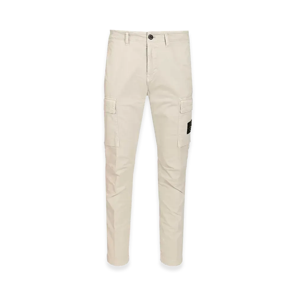 Stone Island Cargo Trousers In Broken Cotton Twill "Gray"