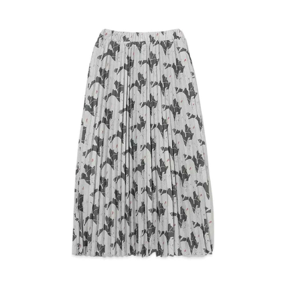 graniph x Inuyasha Sesshomaru Pattern Pleated Skirt "Gray"