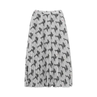 graniph x Inuyasha Sesshomaru Pattern Pleated Skirt "Gray"