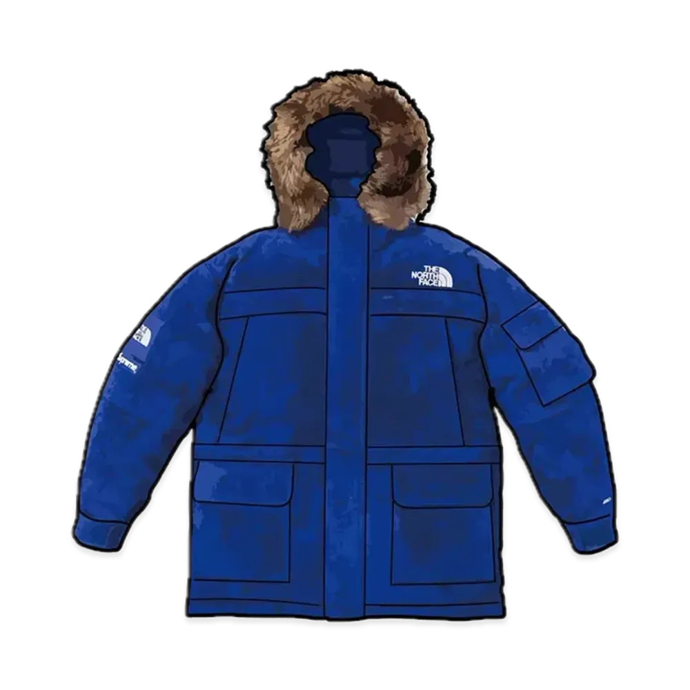 Supreme x The North Face Suede 600-Fill Down Parka "Blue"