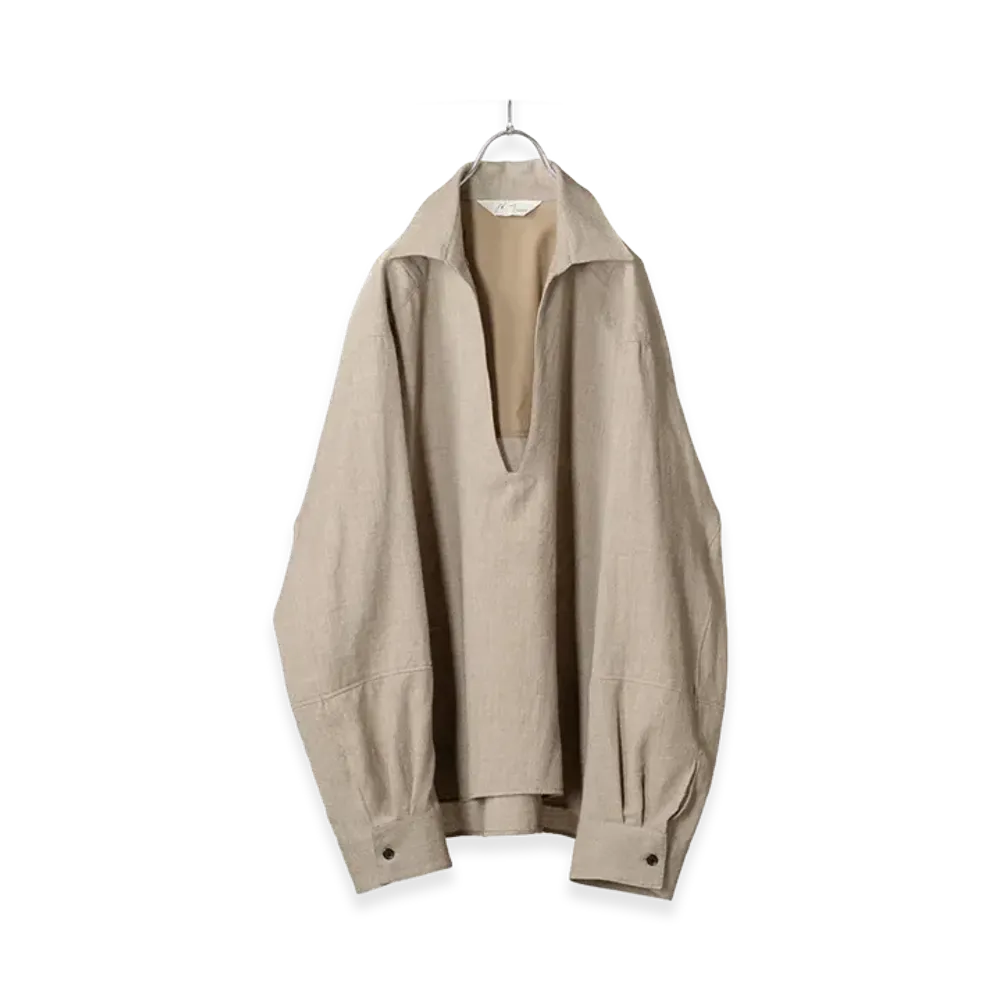 ANCELLM Skipper UV Neck Shirt "Beige"