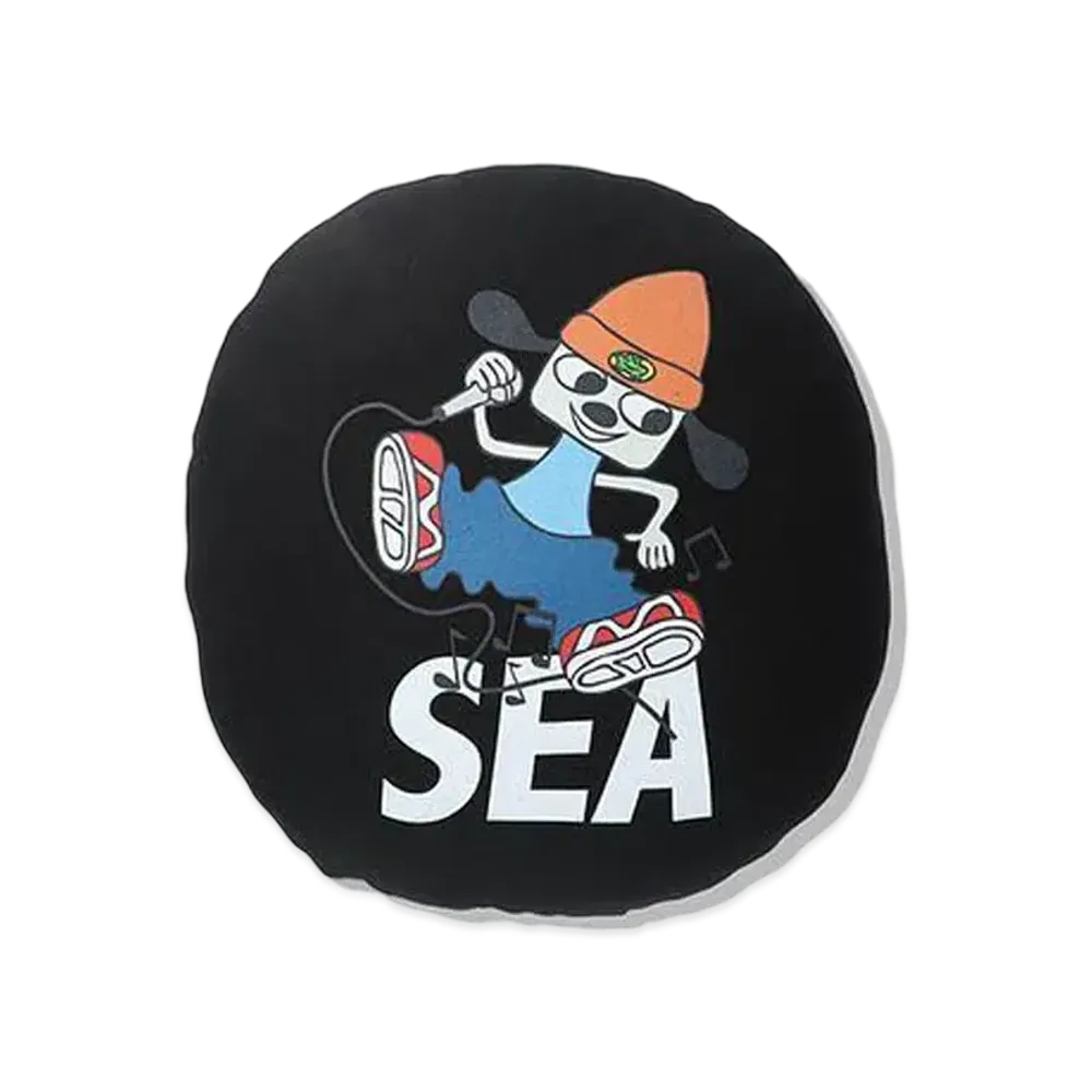 WIND AND SEA x PaRappa the Rapper (Parappa&SEA) Round Cushion "Black"
