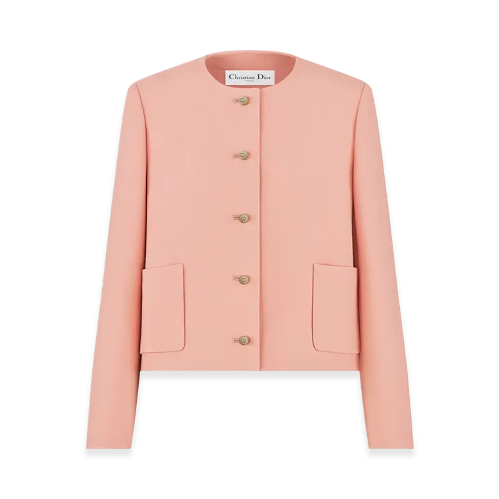 Dior Women's Wool and Silk Cropped Jacket "Pink"