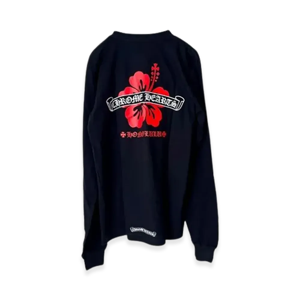 Chrome Hearts Honolulu Limited Edition Scroll Hibiscus L/S T-Shirt "Black"