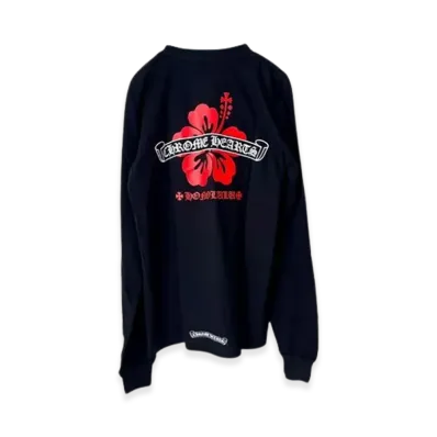 Chrome Hearts Honolulu Limited Edition Scroll Hibiscus L/S T-Shirt "Black"