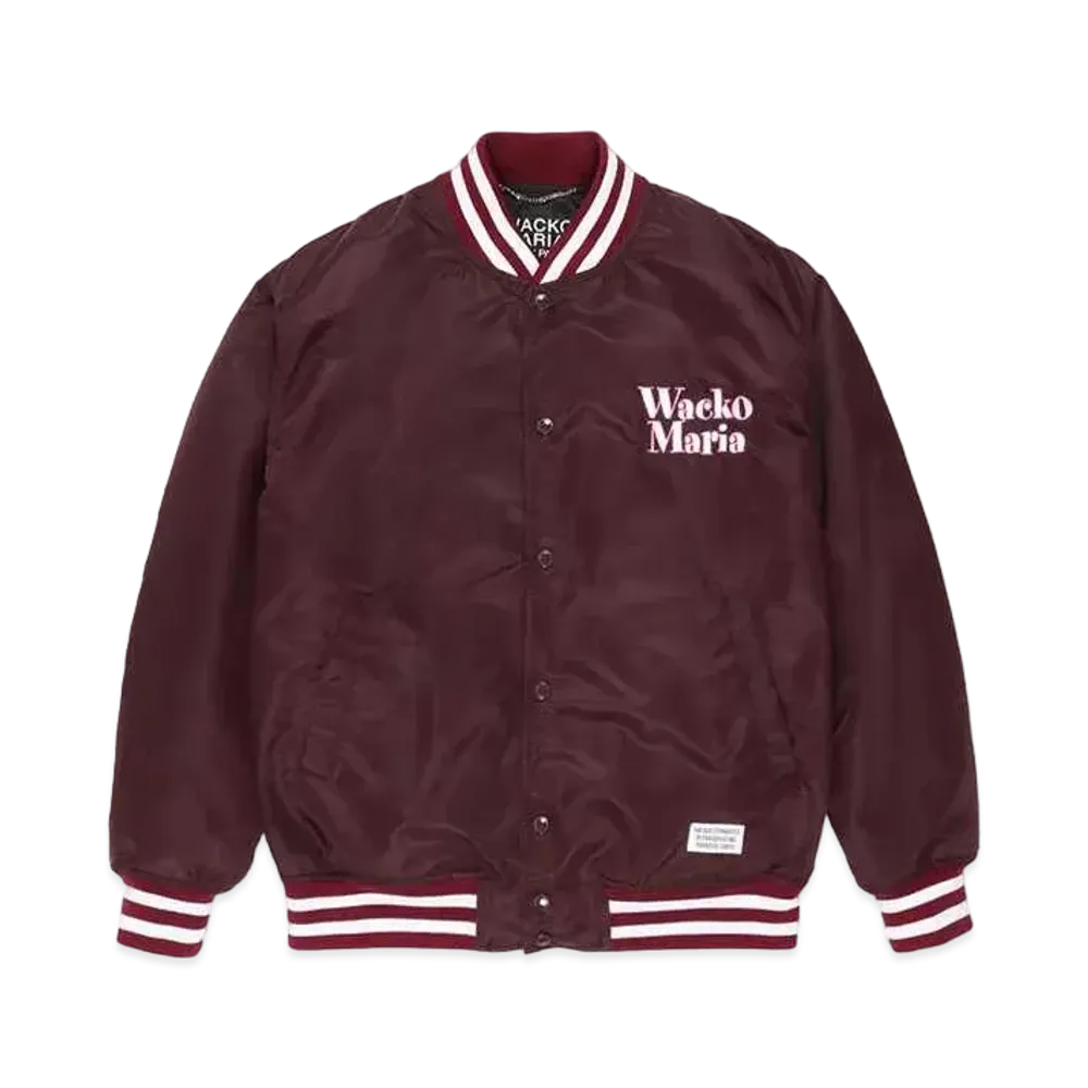 WACKO MARIA Nylon Varsity Jacket "Burgundy"