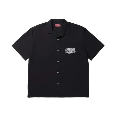 APHRODITEGANG Bud Spool Classic Logo S/S Open Collar Shirt "Black"