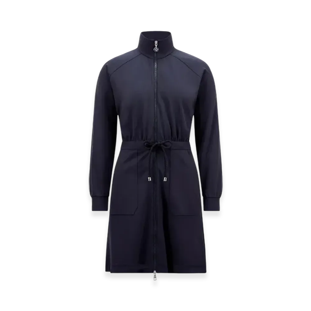 MONCLER Zip-Up Mini Dress "Navy Blue"
