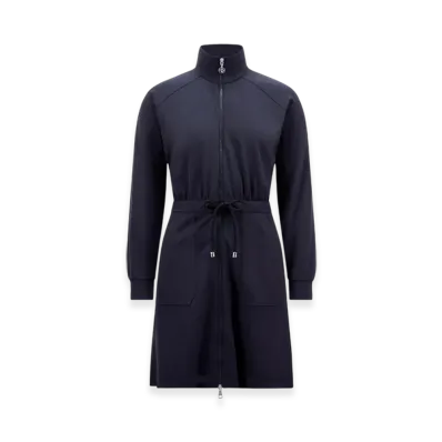 MONCLER Zip-Up Mini Dress "Navy Blue"