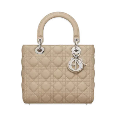 Dior Medium Lady Bag Cannage Grained Calfskin "Sand"