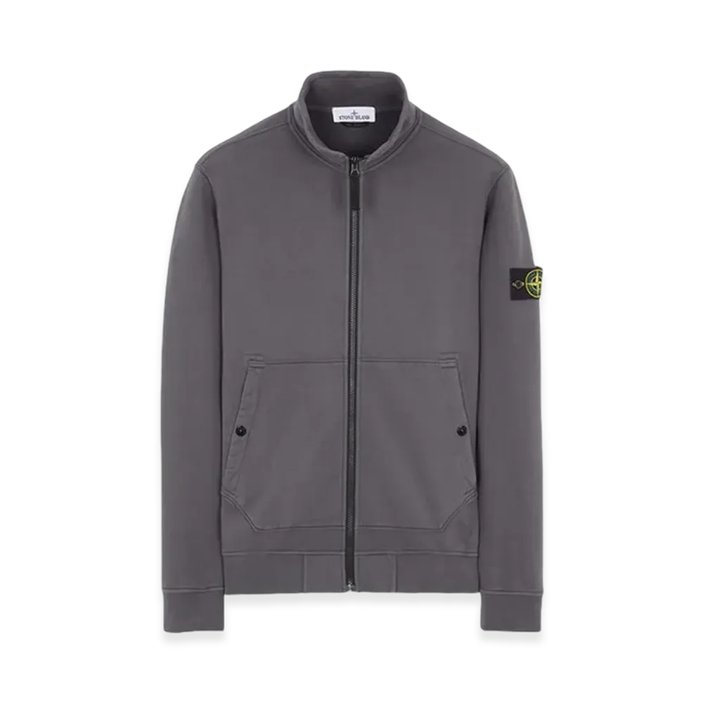 Stone Island 62820 Brushed Cotton Fleece Garment Dyed Full Zip Up Sweatshirt - 23FW "Lead"