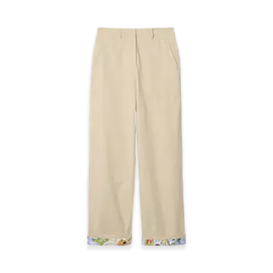 Burberry Highgrove Turn-up Cotton Trousers "Nutmeg"