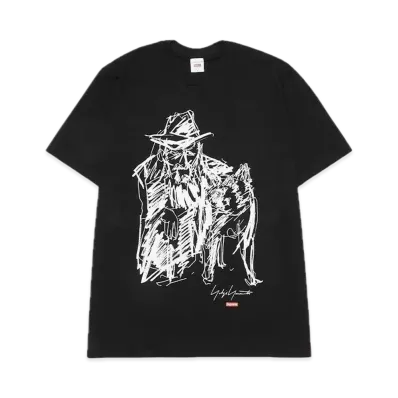 Supreme x Yohji Yamamoto Scribble Portrait Tee "Black"