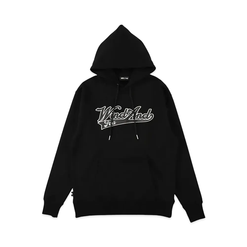 WIND AND SEA Satin Patch Hoodie "Black"