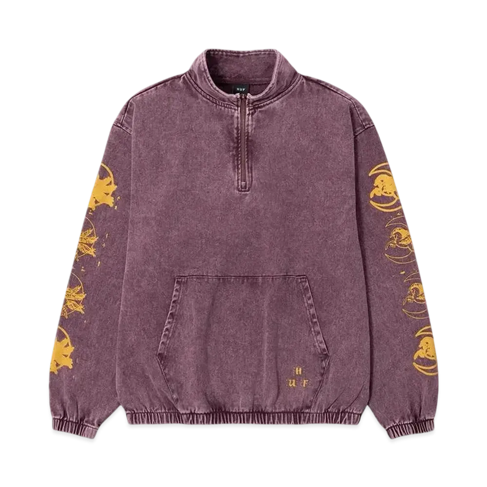 HUF Pegasus Half Zip Top "Raisin"