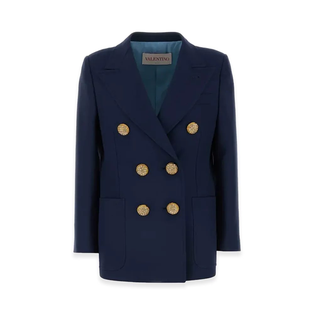 Valentino Women's Wool Blazer "Navy Blue"