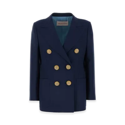 Valentino Women's Wool Blazer "Navy Blue"