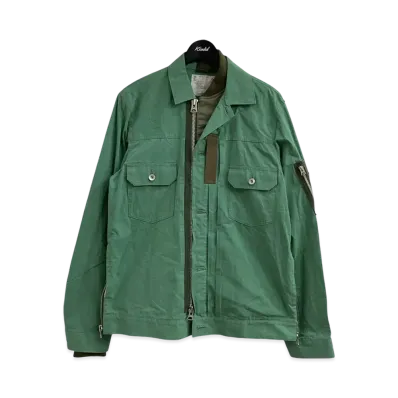 Sacai Cotton Nylon Oxford Blouson Jacket "Green"