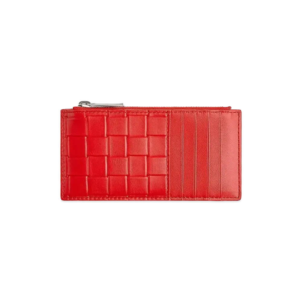 Bottega Veneta Zipped Card Holder "Chili"