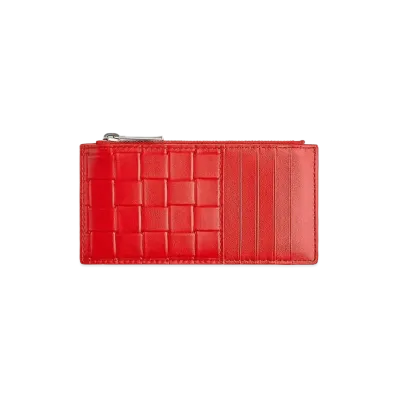 Bottega Veneta Zipped Card Holder "Chili"