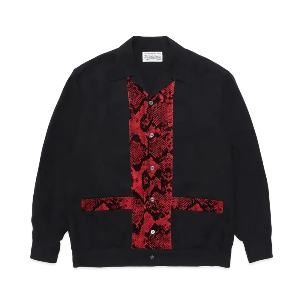 WACKO MARIA TWO TONE OPEN COLLAR SHIRT "Red"