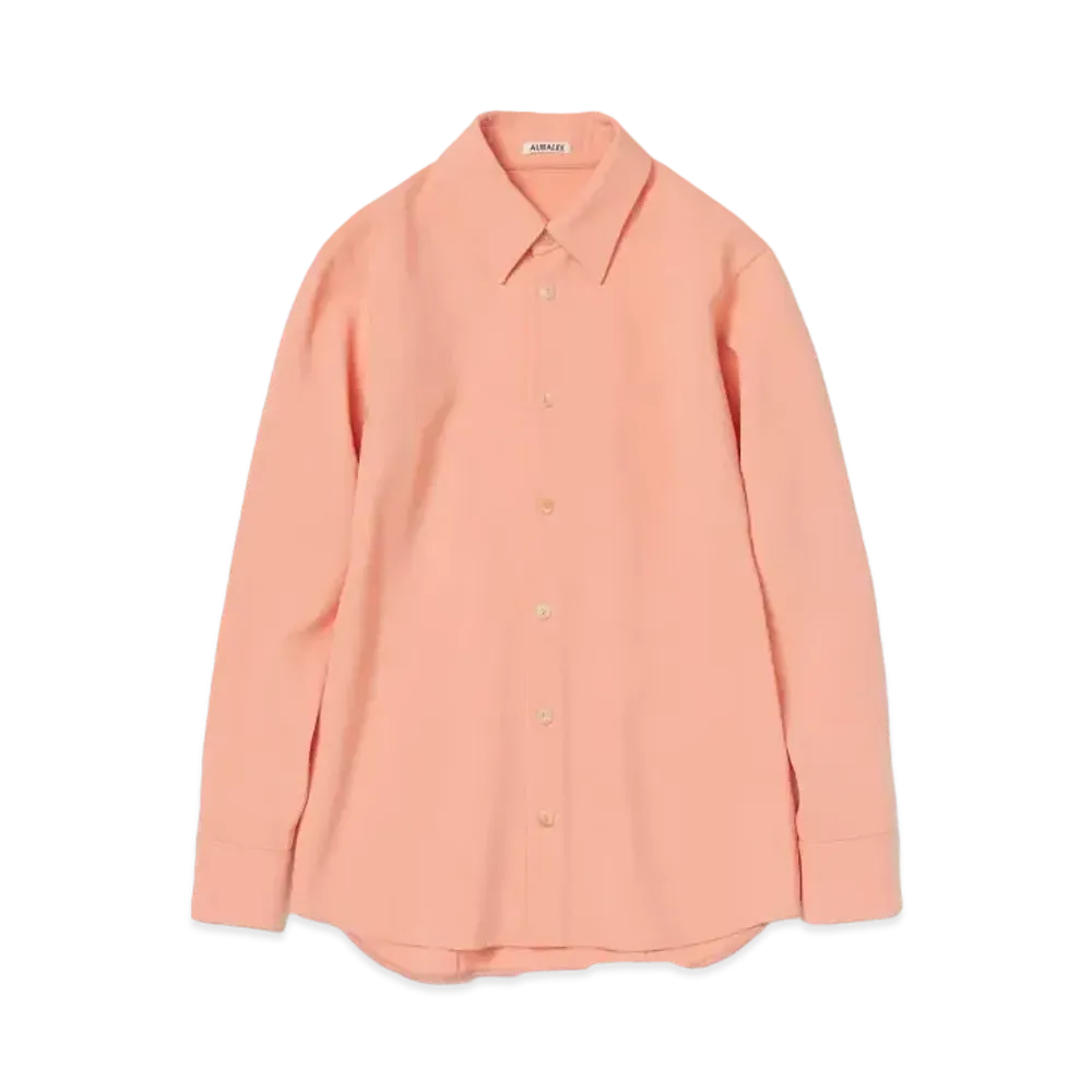 AURALEE Tense Wool Double Cloth Shirt "Salmon Pink"