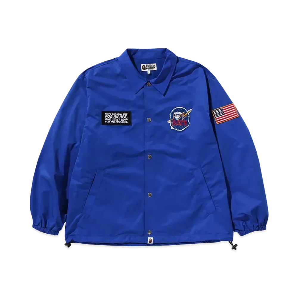A BATHING APE Space Ape Relaxed Fit Coach Jacket "Blue"