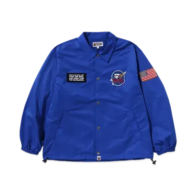 A BATHING APE Space Ape Relaxed Fit Coach Jacket "Blue"
