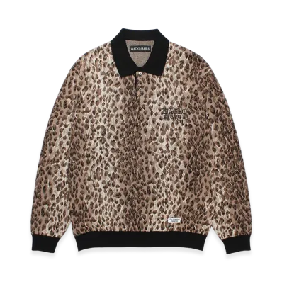 WACKO MARIA Jacquard Knit Polo Shirt "Beige"