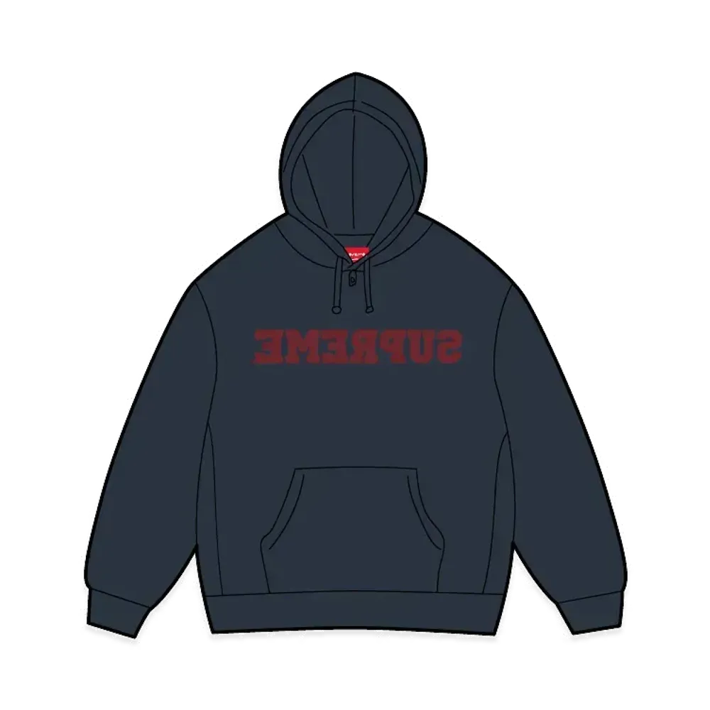Supreme Reverse Hooded Sweatshirt "Navy"