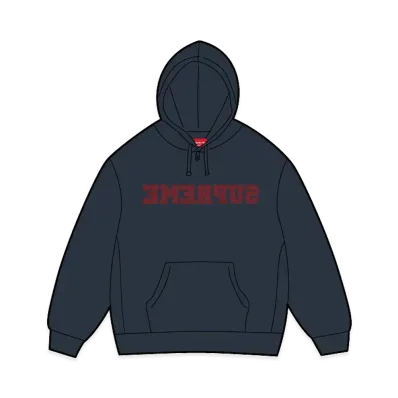 Supreme Reverse Hooded Sweatshirt "Navy"