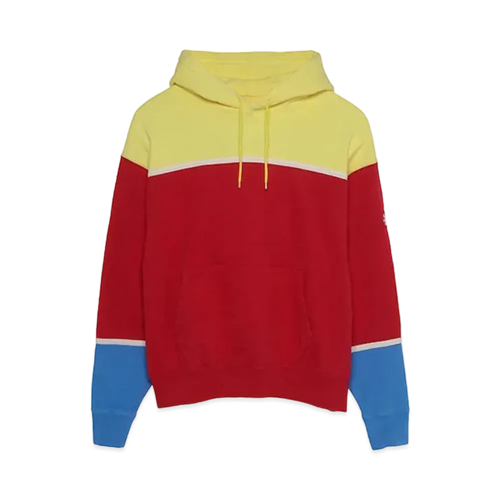 Cav Empt (C.E) 3 COLOUR PANEL HEAVY HOODY "Red"