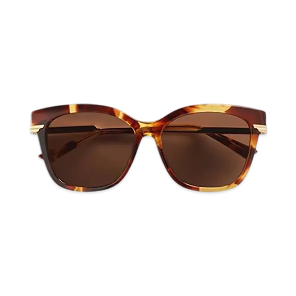 Bottega Veneta Classic Square Sunglasses "Havana/Gold/Brown"