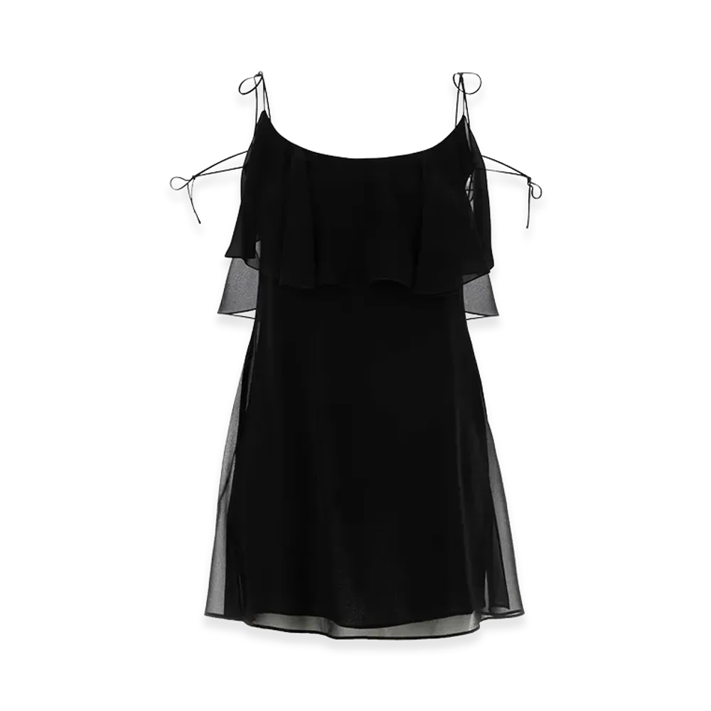 Saint Laurent Women's Silk Mini Dress "Black"
