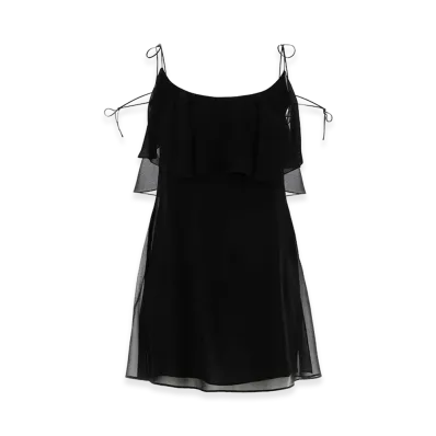 Saint Laurent Women's Silk Mini Dress "Black"
