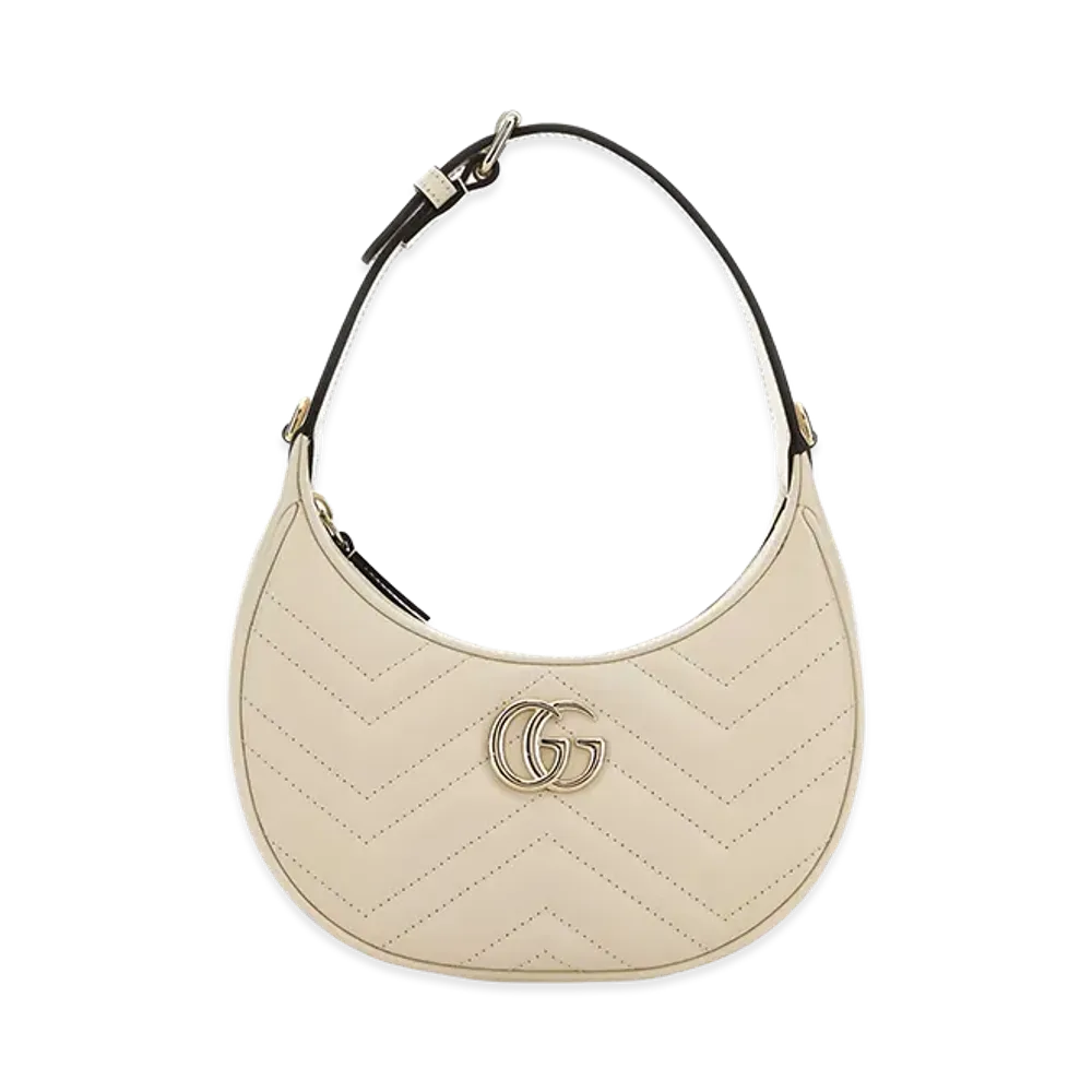 GUCCI Women's Leather Small GG Marmont Shoulder Bag "Ivory"