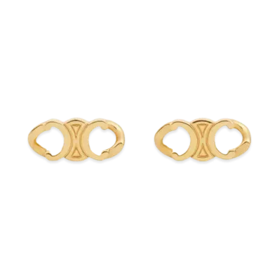 CELINE Triomphe Gourmette Studs In Brass With Gold Finish "Gold"