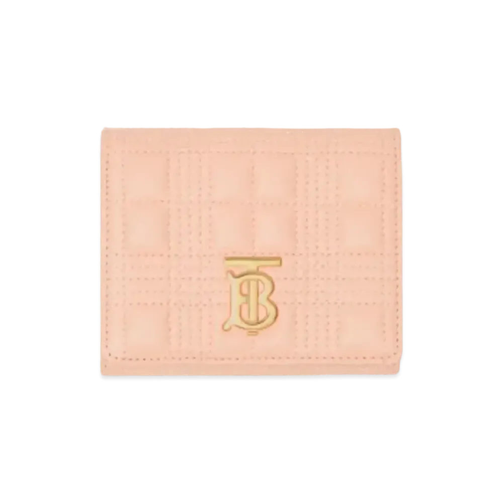 Burberry Small Quilting Lambskin Lola Folding Wallet "Peach Pink"