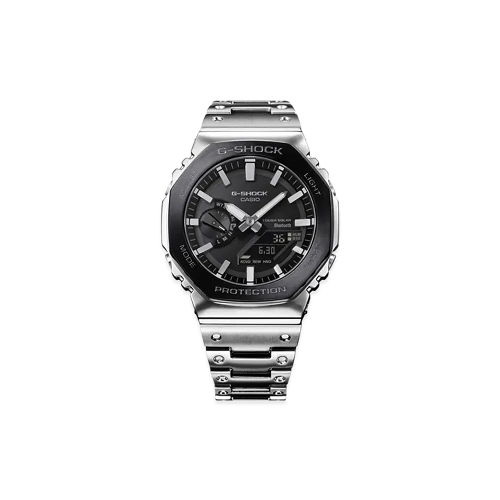 Casio G-Shock 2100 Series Mobile Link Analog-Digi Solar M Watch "Silver"