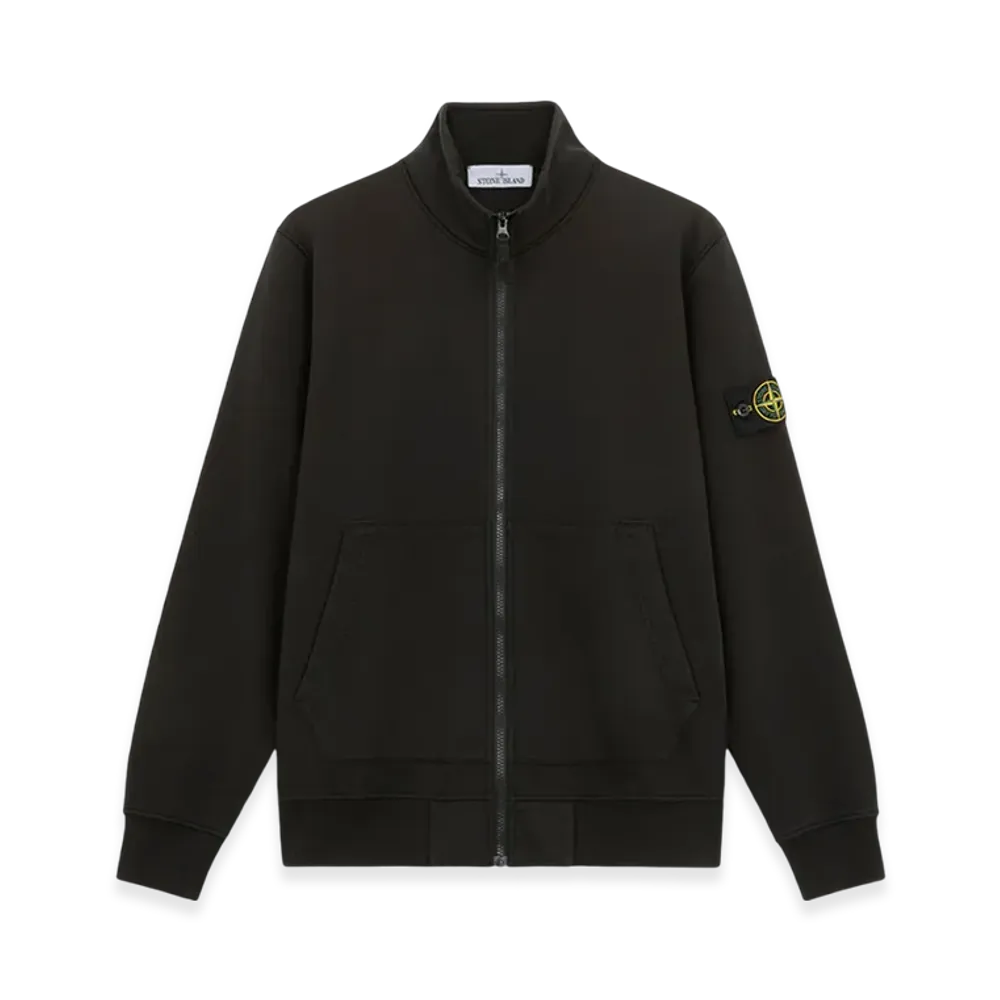 Stone Island 64351 Cotton Fleece Hooded Full Zipper Sweatshirt - 24FW "Black"