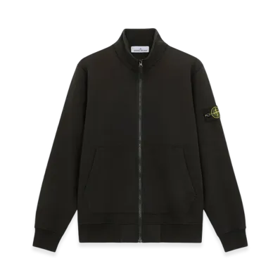 Stone Island 64351 Cotton Fleece Hooded Full Zipper Sweatshirt - 24FW "Black"