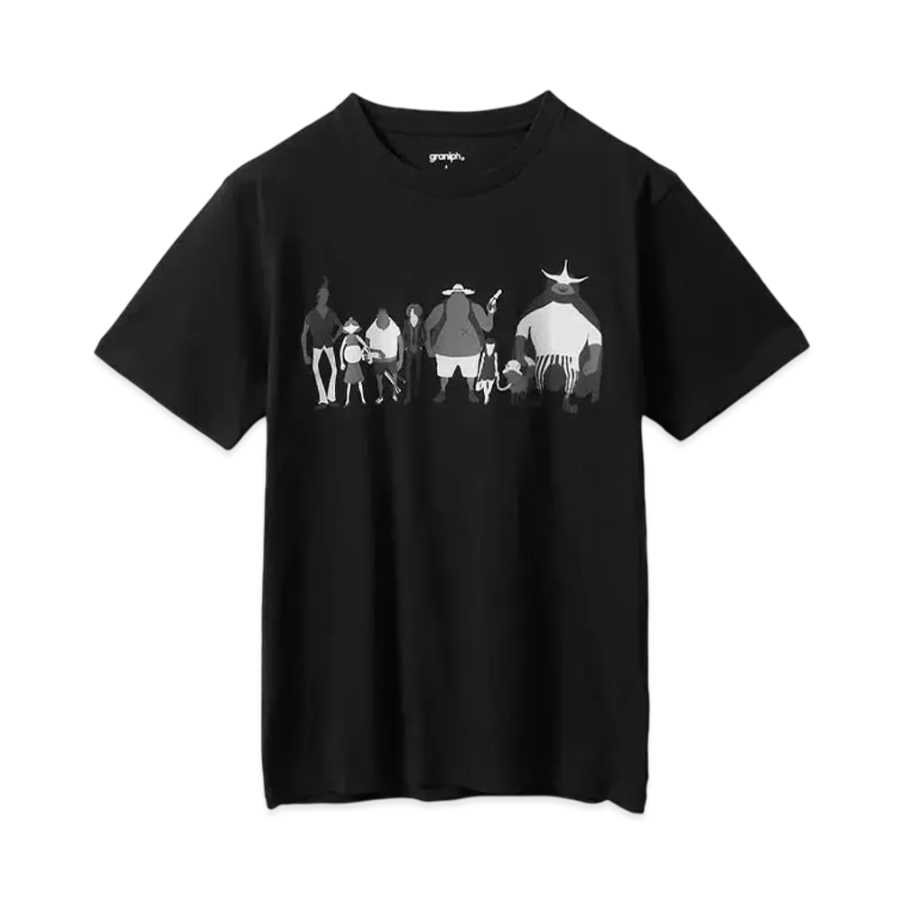 graniph x ONE PIECE Fake Straw Hat Crew T-Shirt "Black"