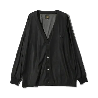 Needles V Neck Cardigan Poly Tricot Chiffon "Black"