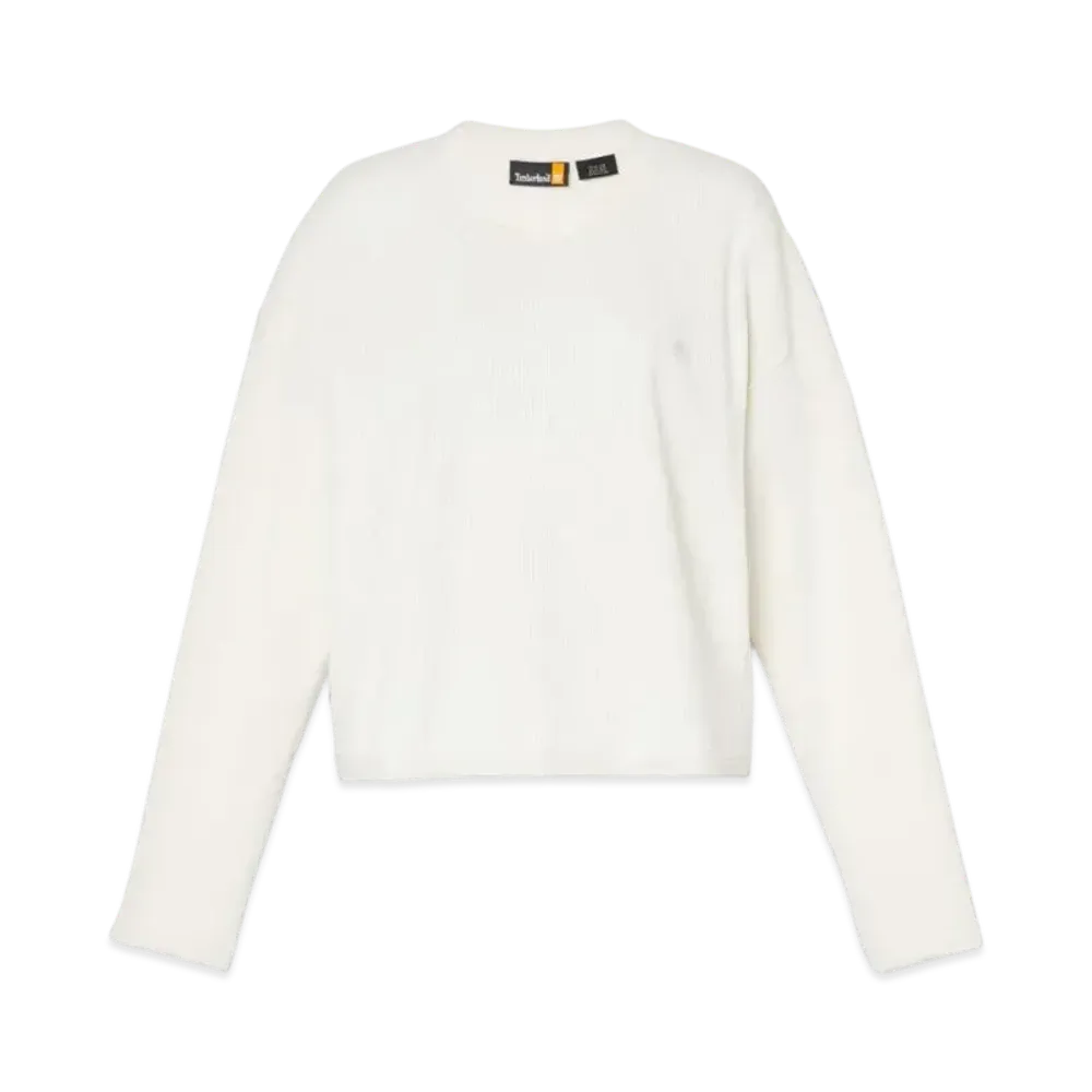 Timberland Ladies Long Sleep Waffle Tee "White"