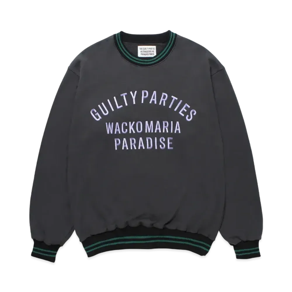 WACKO MARIA Heavy Weight Crew Neck Sweat Shirt "Chacoal"