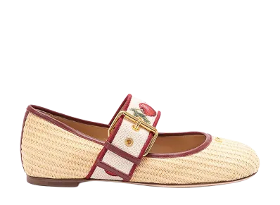 Valentino Garavani Women's Raffia Bribri Ballerinas "Printed"