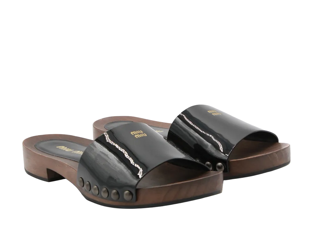 MIU MIU Women's Patent Clog "White"