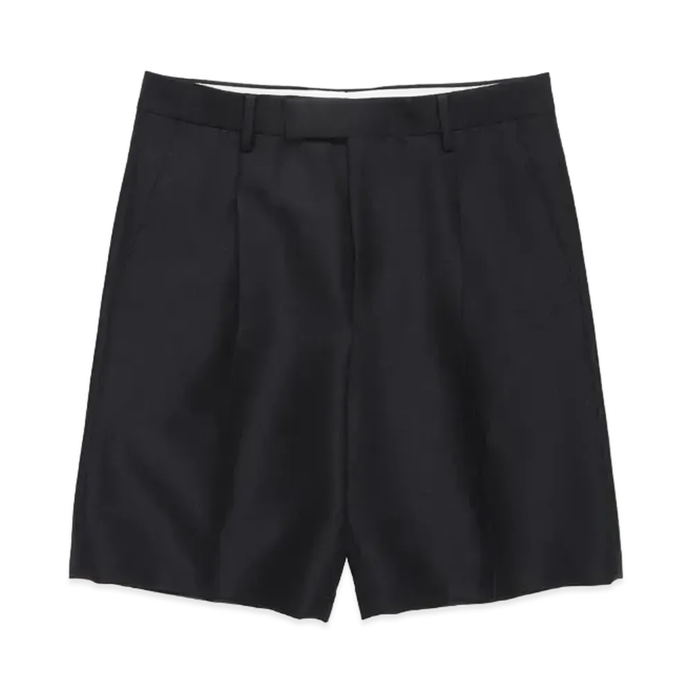 WACKO MARIA PLEATED SHORTS (IMPOET FABRIC / DOEMEUIL) "Black"