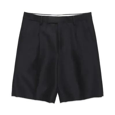 WACKO MARIA PLEATED SHORTS (IMPOET FABRIC / DOEMEUIL) "Black"