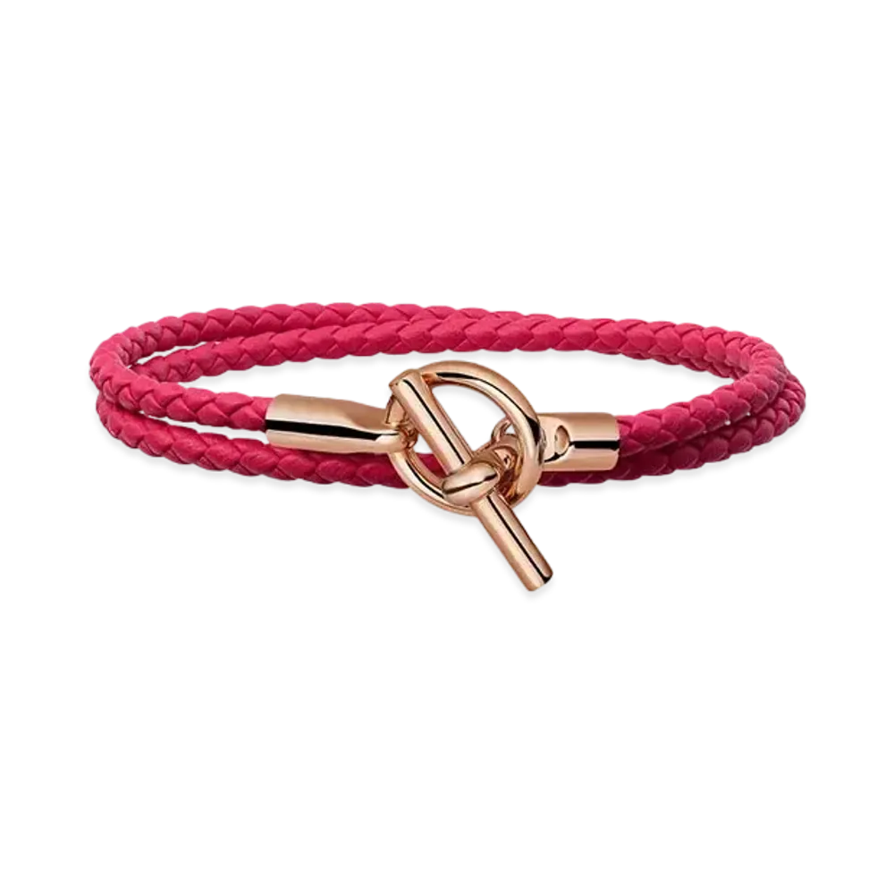 Hermes Glenan Bracelet Swift "Rose Gold/Rose Mexico"